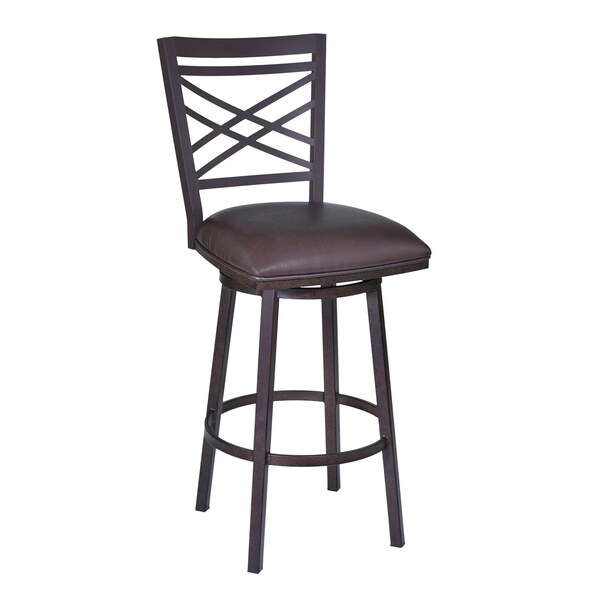 Armen Living Fargo 30" Barstool in Auburn Bay finish with Brown Pu upholstery LCFA30BABR - main